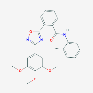 molecular formula C25H23N3O5 B265231 N-(2-methylphenyl)-2-[3-(3,4,5-trimethoxyphenyl)-1,2,4-oxadiazol-5-yl]benzamide 