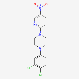 molecular formula C15H14Cl2N4O2 B2652314 1-(3,4-Dichlorophenyl)-4-(5-nitro-2-pyridinyl)piperazine CAS No. 400088-96-2