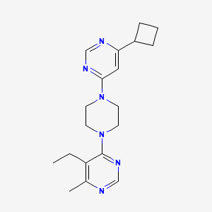 molecular formula C19H26N6 B2652315 4-[4-(6-Cyclobutylpyrimidin-4-yl)piperazin-1-yl]-5-ethyl-6-methylpyrimidine CAS No. 2380071-40-7