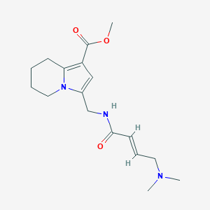 Methyl 3-[[[(E)-4-(dimethylamino)but-2-enoyl]amino]methyl]-5,6,7,8-tetrahydroindolizine-1-carboxylate