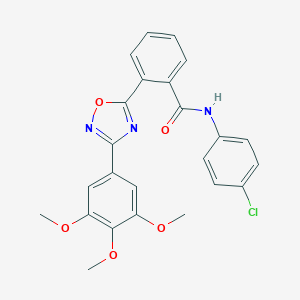 molecular formula C24H20ClN3O5 B265232 N-(4-chlorophenyl)-2-[3-(3,4,5-trimethoxyphenyl)-1,2,4-oxadiazol-5-yl]benzamide 