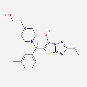 molecular formula C20H27N5O2S B2652331 2-Ethyl-5-((4-(2-hydroxyethyl)piperazin-1-yl)(m-tolyl)methyl)thiazolo[3,2-b][1,2,4]triazol-6-ol CAS No. 898366-79-5