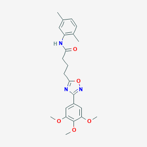 molecular formula C23H27N3O5 B265234 N-(2,5-dimethylphenyl)-4-[3-(3,4,5-trimethoxyphenyl)-1,2,4-oxadiazol-5-yl]butanamide 