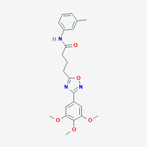 molecular formula C22H25N3O5 B265235 N-(3-methylphenyl)-4-[3-(3,4,5-trimethoxyphenyl)-1,2,4-oxadiazol-5-yl]butanamide 