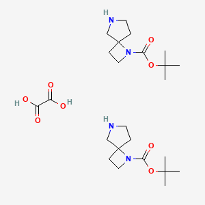 molecular formula C24H42N4O8 B2652352 Tert-butyl 1,6-diazaspiro[3.4]octane-1-carboxylate hemioxalate CAS No. 1788054-74-9