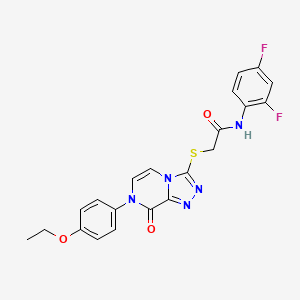 molecular formula C21H17F2N5O3S B2652355 N-(2,4-二氟苯基)-2-((7-(4-乙氧基苯基)-8-氧代-7,8-二氢-[1,2,4]三唑并[4,3-a]哒嗪-3-基)硫代)乙酰胺 CAS No. 1223792-26-4