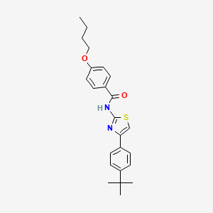 4-butoxy-N-[4-(4-tert-butylphenyl)-1,3-thiazol-2-yl]benzamide