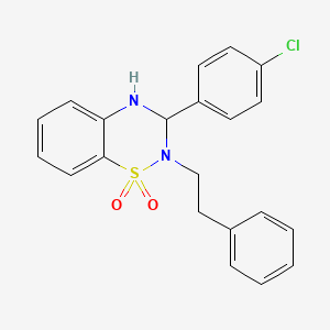 molecular formula C21H19ClN2O2S B2652368 2-(4-氯苯基)-3-(2-苯乙基)-1,2,3-三氢-4-噻喹唑啉-4,4-二酮 CAS No. 1024448-53-0