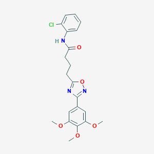 molecular formula C21H22ClN3O5 B265237 N-(2-chlorophenyl)-4-[3-(3,4,5-trimethoxyphenyl)-1,2,4-oxadiazol-5-yl]butanamide 