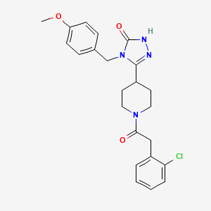 molecular formula C23H25ClN4O3 B2652372 5-{1-[(2-氯苯基)乙酰]哌啶-4-基}-4-(4-甲氧基苄基)-2,4-二氢-3H-1,2,4-三唑-3-酮 CAS No. 1775559-69-7