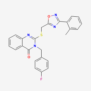 3-(4-fluorobenzyl)-2-(((3-(o-tolyl)-1,2,4-oxadiazol-5-yl)methyl)thio)quinazolin-4(3H)-one