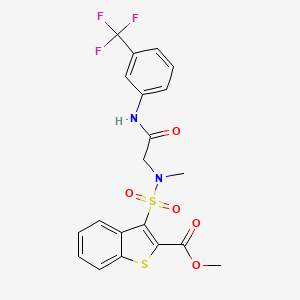 methyl 3-(N-methyl-N-(2-oxo-2-((3-(trifluoromethyl)phenyl)amino)ethyl)sulfamoyl)benzo[b]thiophene-2-carboxylate
