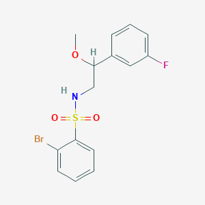 molecular formula C15H15BrFNO3S B2652397 2-溴-N-(2-(3-氟苯基)-2-甲氧基乙基)苯磺酰胺 CAS No. 1797087-27-4