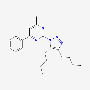 molecular formula C21H27N5 B2652398 2-(4,5-dibutyl-1H-1,2,3-triazol-1-yl)-4-methyl-6-phenylpyrimidine CAS No. 861210-85-7