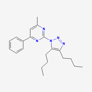 molecular formula C21H27N5 B2652398 2-(4,5-二丁基-1H-1,2,3-三唑-1-基)-4-甲基-6-苯基嘧啶 CAS No. 861210-85-7