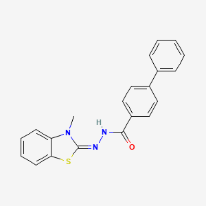 N-[(E)-(3-methyl-1,3-benzothiazol-2-ylidene)amino]-4-phenylbenzamide