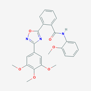 molecular formula C25H23N3O6 B265241 N-(2-methoxyphenyl)-2-[3-(3,4,5-trimethoxyphenyl)-1,2,4-oxadiazol-5-yl]benzamide 