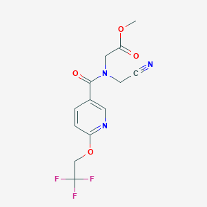 molecular formula C13H12F3N3O4 B2652416 methyl 2-[N-(cyanomethyl)-1-[6-(2,2,2-trifluoroethoxy)pyridin-3-yl]formamido]acetate CAS No. 1376017-66-1