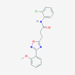 molecular formula C18H16ClN3O3 B265243 N-(2-chlorophenyl)-3-[3-(2-methoxyphenyl)-1,2,4-oxadiazol-5-yl]propanamide 