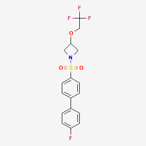 molecular formula C17H15F4NO3S B2652434 1-((4'-Fluoro-[1,1'-biphenyl]-4-yl)sulfonyl)-3-(2,2,2-trifluoroethoxy)azetidine CAS No. 2310140-96-4