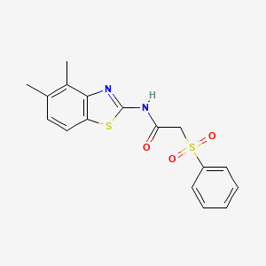 molecular formula C17H16N2O3S2 B2652439 2-(benzenesulfonyl)-N-(4,5-dimethyl-1,3-benzothiazol-2-yl)acetamide CAS No. 895462-30-3