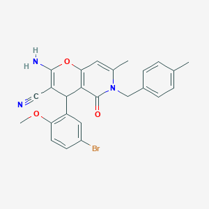 molecular formula C25H22BrN3O3 B265244 2-amino-4-(5-bromo-2-methoxyphenyl)-7-methyl-6-(4-methylbenzyl)-5-oxo-5,6-dihydro-4H-pyrano[3,2-c]pyridine-3-carbonitrile 