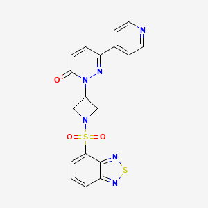 molecular formula C18H14N6O3S2 B2652440 2-[1-(2,1,3-Benzothiadiazol-4-ylsulfonyl)azetidin-3-yl]-6-pyridin-4-ylpyridazin-3-one CAS No. 2380176-84-9