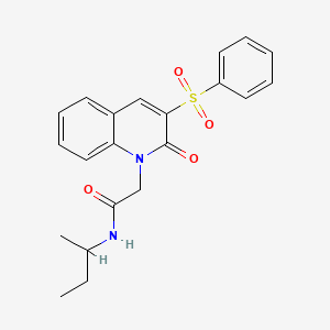 molecular formula C21H22N2O4S B2652441 N-(sec-butyl)-2-(2-oxo-3-(phenylsulfonyl)quinolin-1(2H)-yl)acetamide CAS No. 1115876-54-4