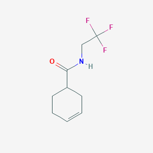 molecular formula C9H12F3NO B2652446 C1(CC=Ccc1)C(=O)ncc(F)(F)F CAS No. 2188727-20-8