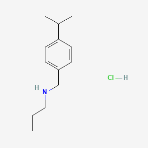 molecular formula C13H22ClN B2652455 N-(4-Isopropylbenzyl)-1-propanamine hydrochloride CAS No. 1049680-96-7; 889950-02-1