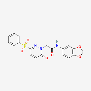 2-[3-(benzenesulfonyl)-6-oxo-1,6-dihydropyridazin-1-yl]-N-(2H-1,3-benzodioxol-5-yl)acetamide