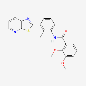 molecular formula C22H19N3O3S B2652466 2,3-dimethoxy-N-(2-methyl-3-(thiazolo[5,4-b]pyridin-2-yl)phenyl)benzamide CAS No. 863593-33-3