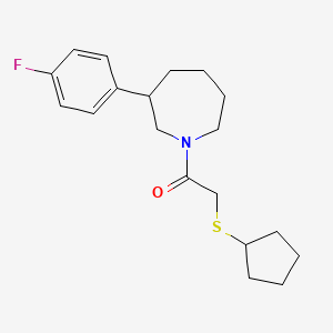 molecular formula C19H26FNOS B2652468 2-(Cyclopentylthio)-1-(3-(4-fluorophenyl)azepan-1-yl)ethanone CAS No. 1797304-58-5