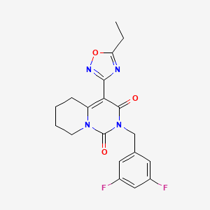 molecular formula C19H18F2N4O3 B2652475 2-(3,5-difluorobenzyl)-4-(5-ethyl-1,2,4-oxadiazol-3-yl)-5,6,7,8-tetrahydro-1H-pyrido[1,2-c]pyrimidine-1,3(2H)-dione CAS No. 1775503-09-7