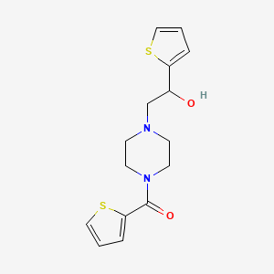 molecular formula C15H18N2O2S2 B2652478 (4-(2-Hydroxy-2-(thiophen-2-yl)ethyl)piperazin-1-yl)(thiophen-2-yl)methanone CAS No. 1396710-97-6