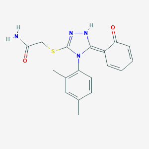 2-[[(5Z)-4-(2,4-dimethylphenyl)-5-(6-oxocyclohexa-2,4-dien-1-ylidene)-1H-1,2,4-triazol-3-yl]sulfanyl]acetamide