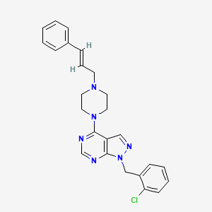 (E)-1-(2-chlorobenzyl)-4-(4-cinnamylpiperazin-1-yl)-1H-pyrazolo[3,4-d]pyrimidine