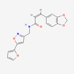 (Z)-3-(benzo[d][1,3]dioxol-5-yl)-N-((5-(furan-2-yl)isoxazol-3-yl)methyl)acrylamide