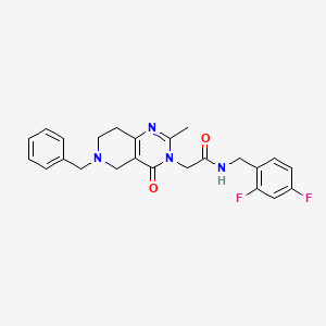 molecular formula C24H24F2N4O2 B2652492 2-(6-benzyl-2-methyl-4-oxo-5,6,7,8-tetrahydropyrido[4,3-d]pyrimidin-3(4H)-yl)-N-(2,4-difluorobenzyl)acetamide CAS No. 1251683-72-3