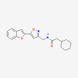 N-((5-(benzofuran-2-yl)isoxazol-3-yl)methyl)-2-cyclohexylacetamide