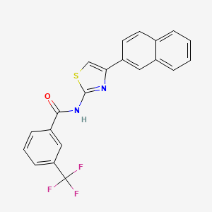 molecular formula C21H13F3N2OS B2652502 N-(4-naphthalen-2-yl-1,3-thiazol-2-yl)-3-(trifluoromethyl)benzamide CAS No. 330189-95-2