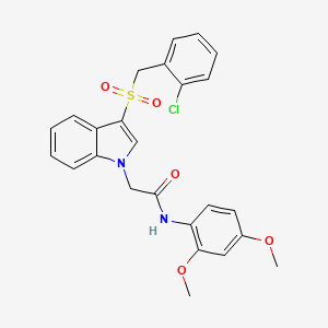 2-(3-((2-chlorobenzyl)sulfonyl)-1H-indol-1-yl)-N-(2,4-dimethoxyphenyl)acetamide