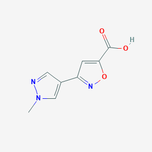 molecular formula C8H7N3O3 B2652512 3-(1-甲基-1H-吡唑-4-基)-异恶唑-5-羧酸 CAS No. 957312-81-1