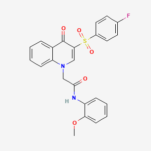 molecular formula C24H19FN2O5S B2652513 2-[3-(4-fluorophenyl)sulfonyl-4-oxoquinolin-1-yl]-N-(2-methoxyphenyl)acetamide CAS No. 866729-76-2