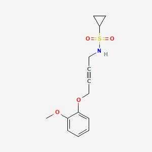 molecular formula C14H17NO4S B2652523 N-(4-(2-methoxyphenoxy)but-2-yn-1-yl)cyclopropanesulfonamide CAS No. 1428356-91-5