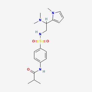 molecular formula C19H28N4O3S B2652527 N-(4-(N-(2-(dimethylamino)-2-(1-methyl-1H-pyrrol-2-yl)ethyl)sulfamoyl)phenyl)isobutyramide CAS No. 1049449-60-6