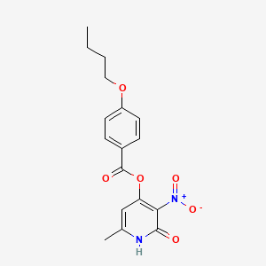 molecular formula C17H18N2O6 B2652528 (6-methyl-3-nitro-2-oxo-1H-pyridin-4-yl) 4-butoxybenzoate CAS No. 868679-61-2