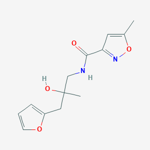 molecular formula C13H16N2O4 B2652539 N-[3-(furan-2-yl)-2-hydroxy-2-methylpropyl]-5-methyl-1,2-oxazole-3-carboxamide CAS No. 1788530-48-2