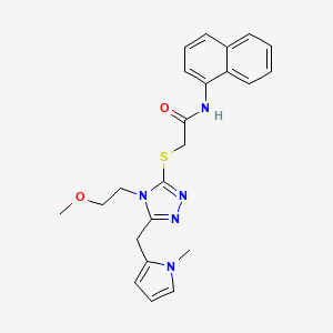2-[[4-(2-methoxyethyl)-5-[(1-methylpyrrol-2-yl)methyl]-1,2,4-triazol-3-yl]sulfanyl]-N-naphthalen-1-ylacetamide