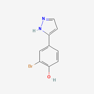 molecular formula C9H7BrN2O B2652549 2-bromo-4-(1H-pyrazol-5-yl)phenol CAS No. 1935916-51-0